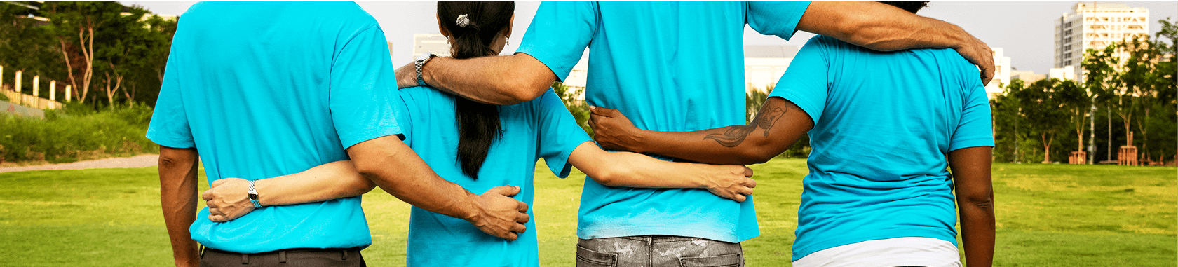 Group of Happy Diverse Volunteers